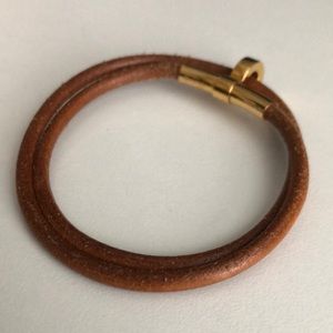 Herme’s kite double tour brown leather bracelet